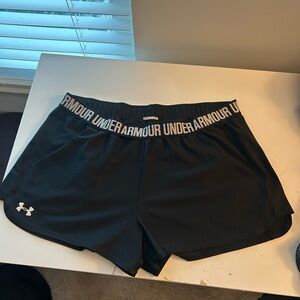 Under Armour Black Women's Athletic Shorts with Branded Waistband